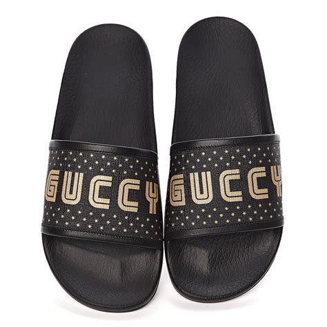 gucci supreme canvas slides